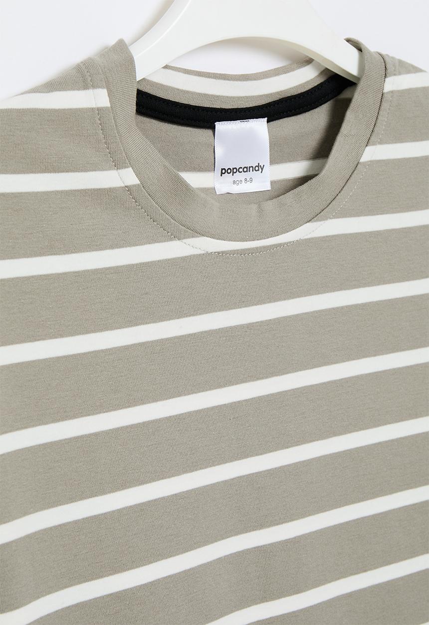 Pop Candy - Striped tee - grey & white