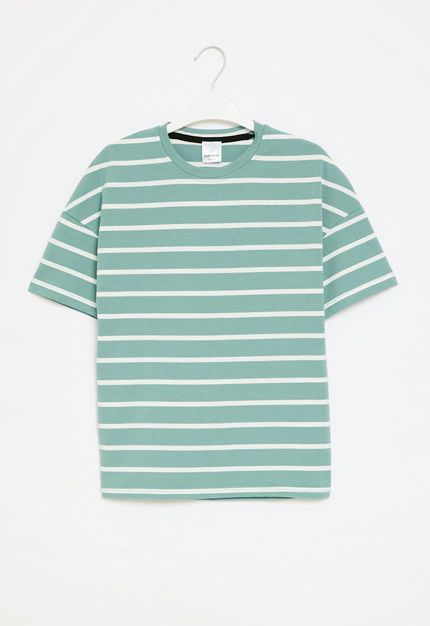 Pop Candy - Striped tee - blue & white