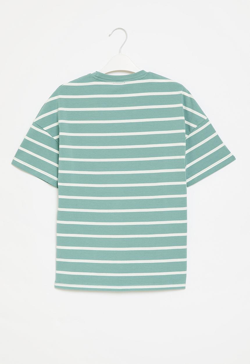 Pop Candy - Striped tee - blue & white