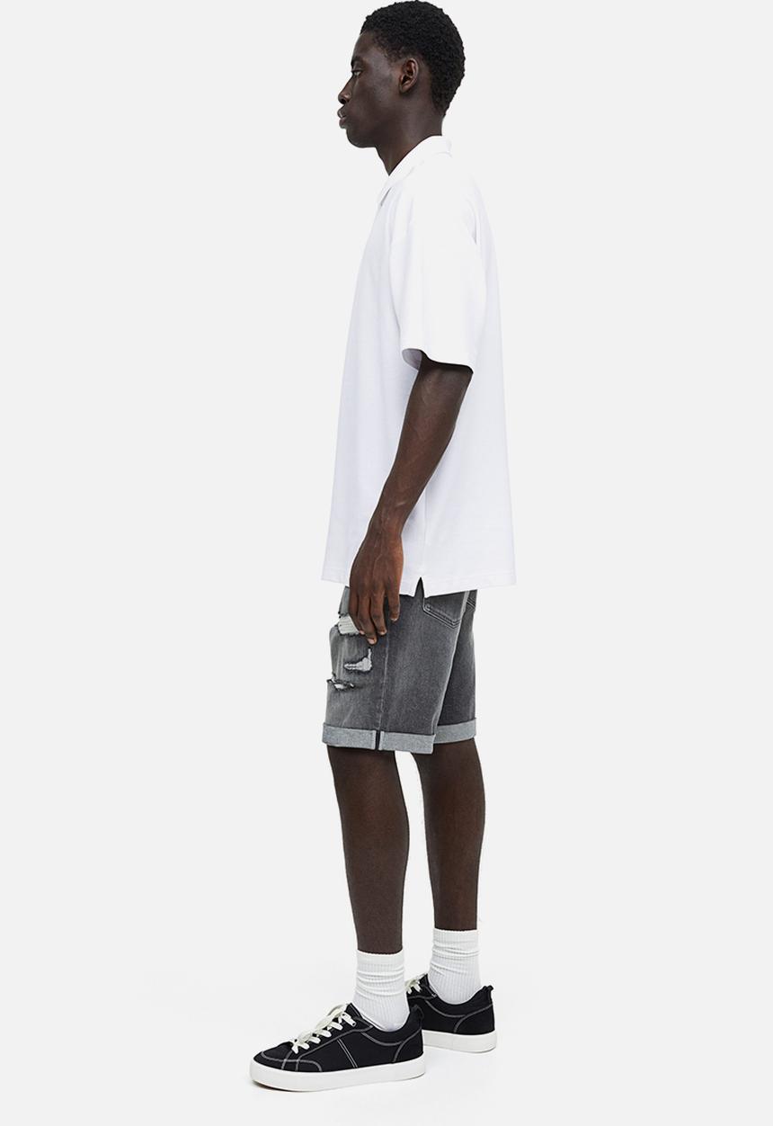 H&M - Coolmax® oversized fit polo shirt - white