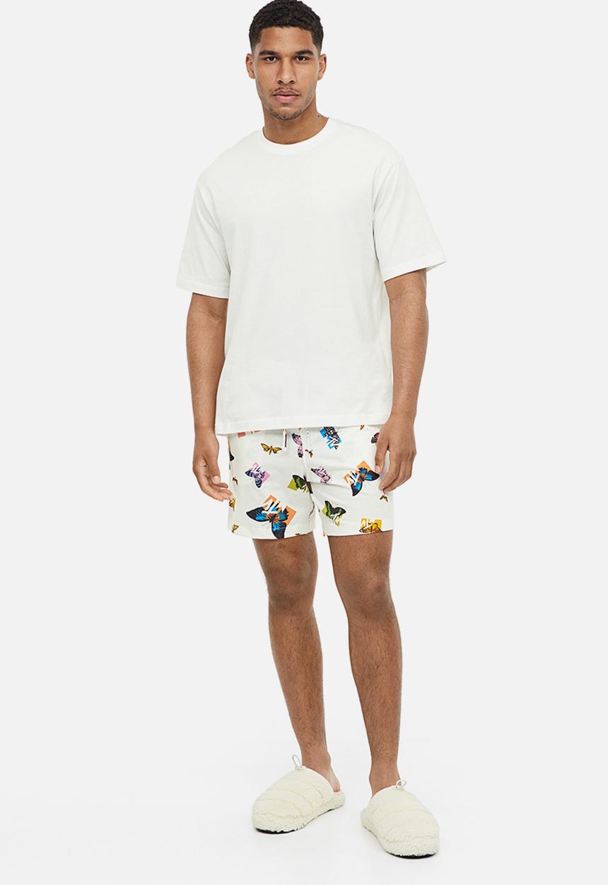 H&M - Patterned pyjama shorts - white/mtv