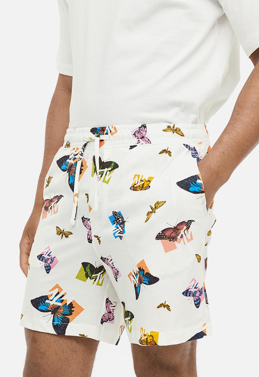 H&M - Patterned pyjama shorts - white/mtv