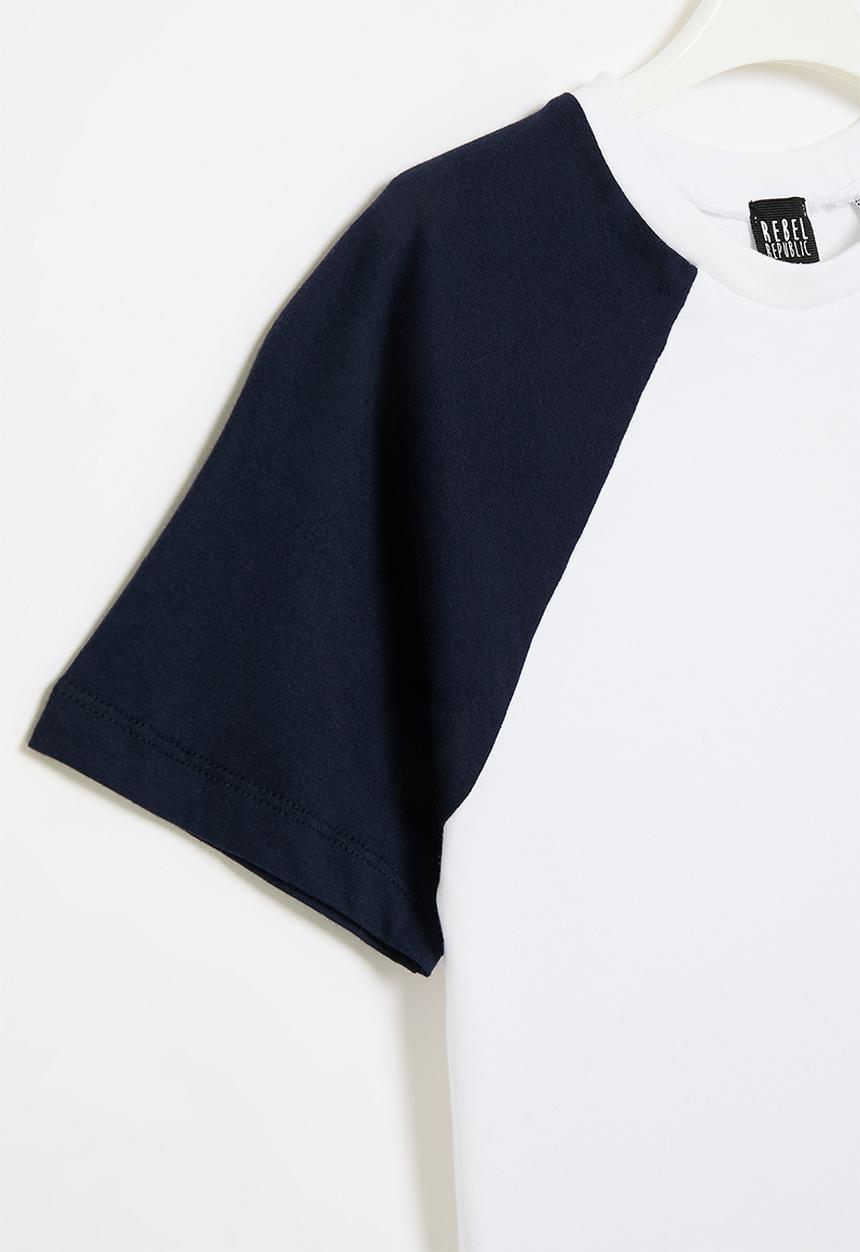 Rebel Republic - Reglan tee - navy/white