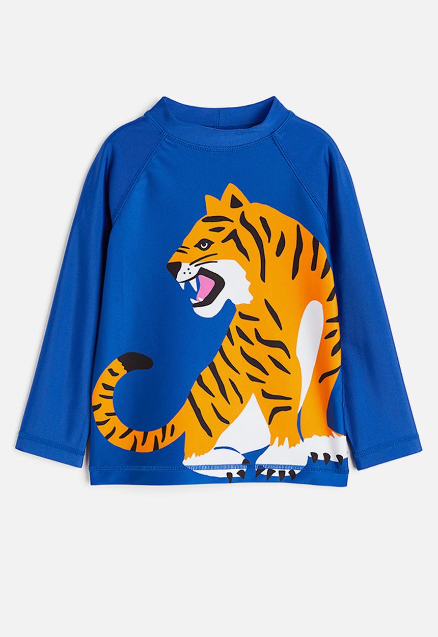 H&M - Upf 50 swim top - bright blue tiger
