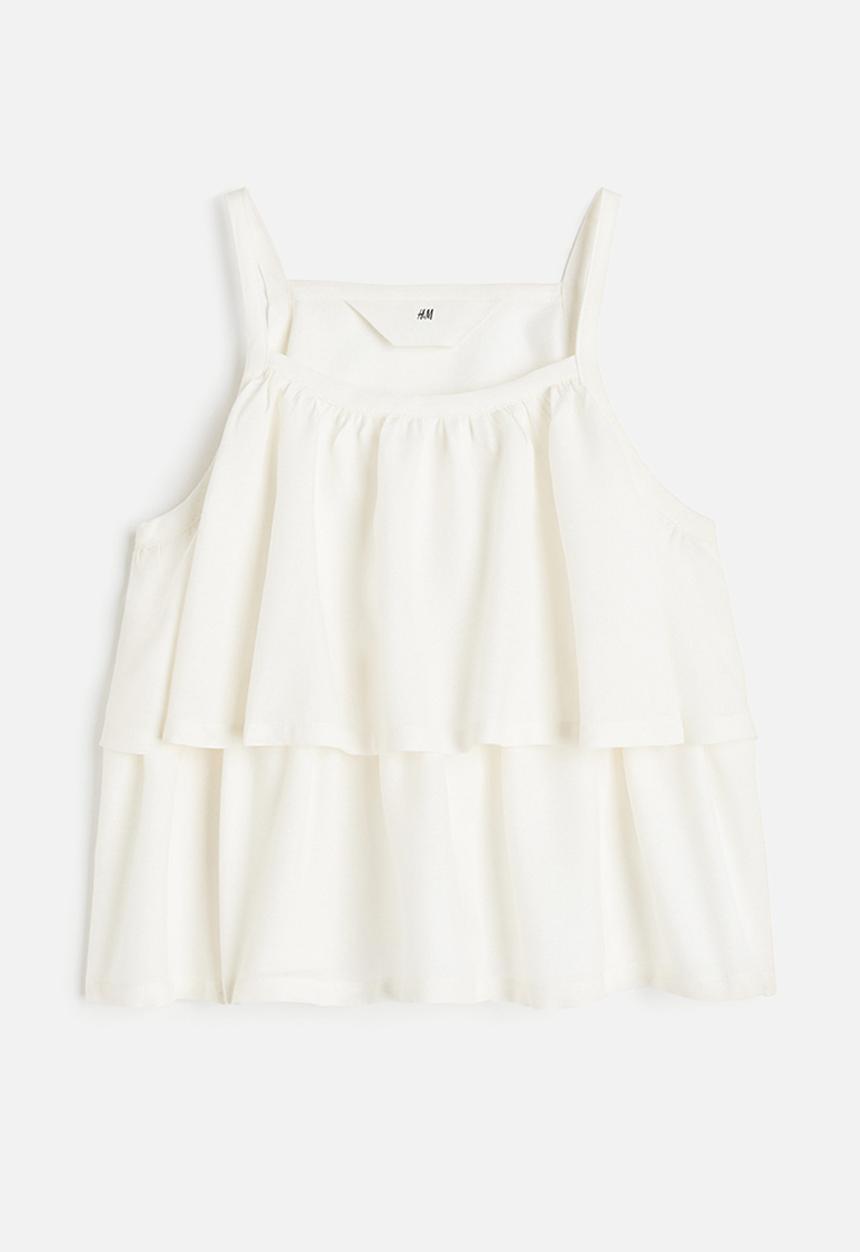H&M - Tiered blouse - white