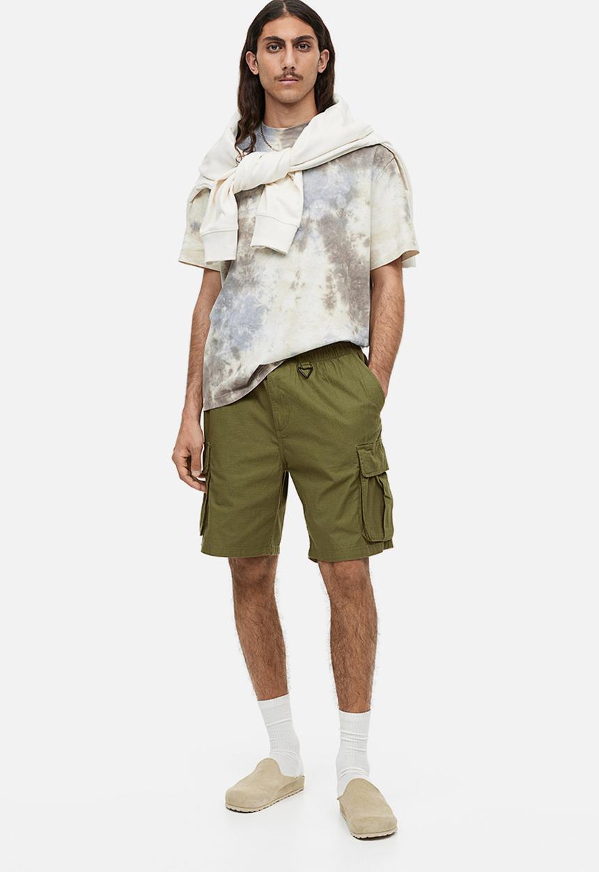 H&M - Relaxed fit ripstop cargo shorts - khaki green