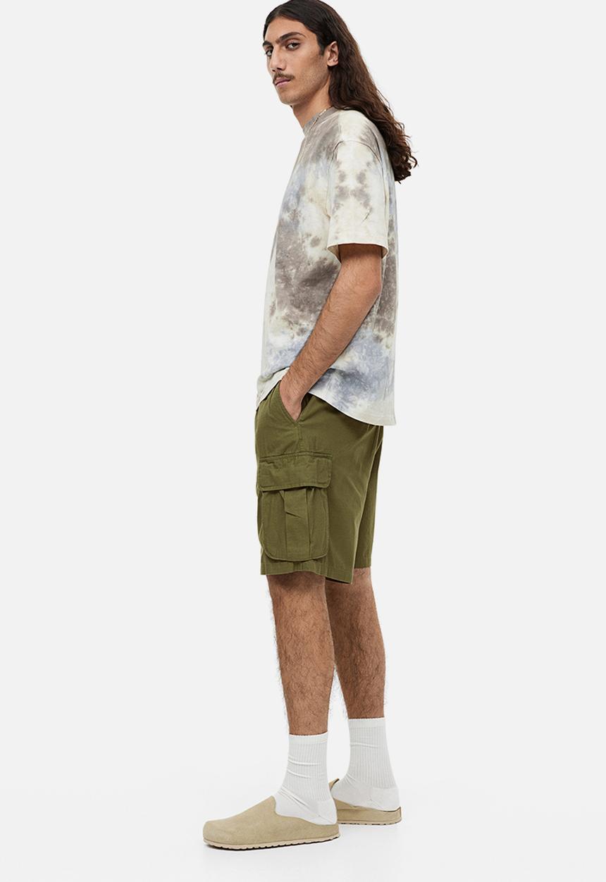 H&M - Relaxed fit ripstop cargo shorts - khaki green