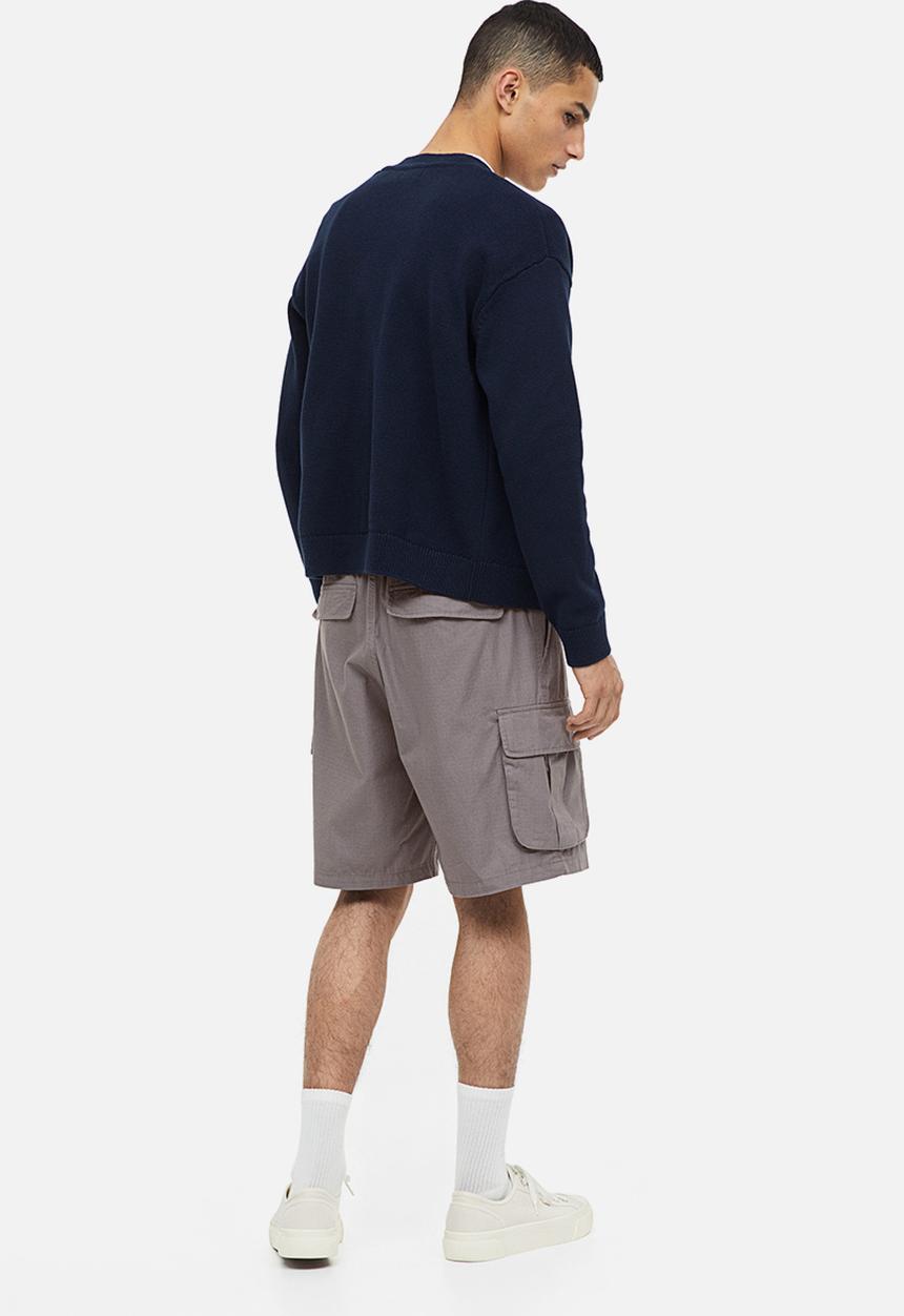 H&M - Relaxed fit ripstop cargo shorts - grey