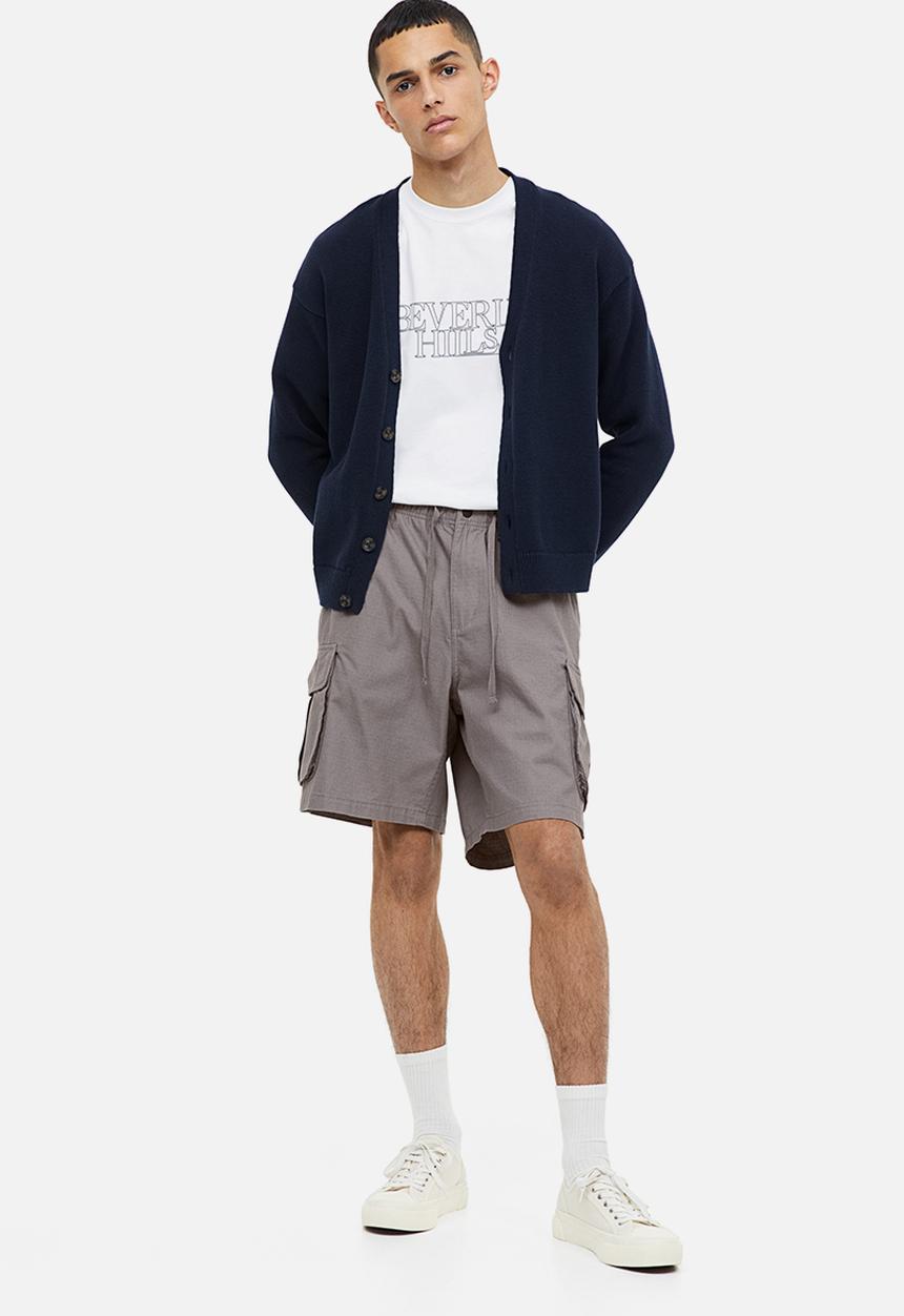 H&M - Relaxed fit ripstop cargo shorts - grey