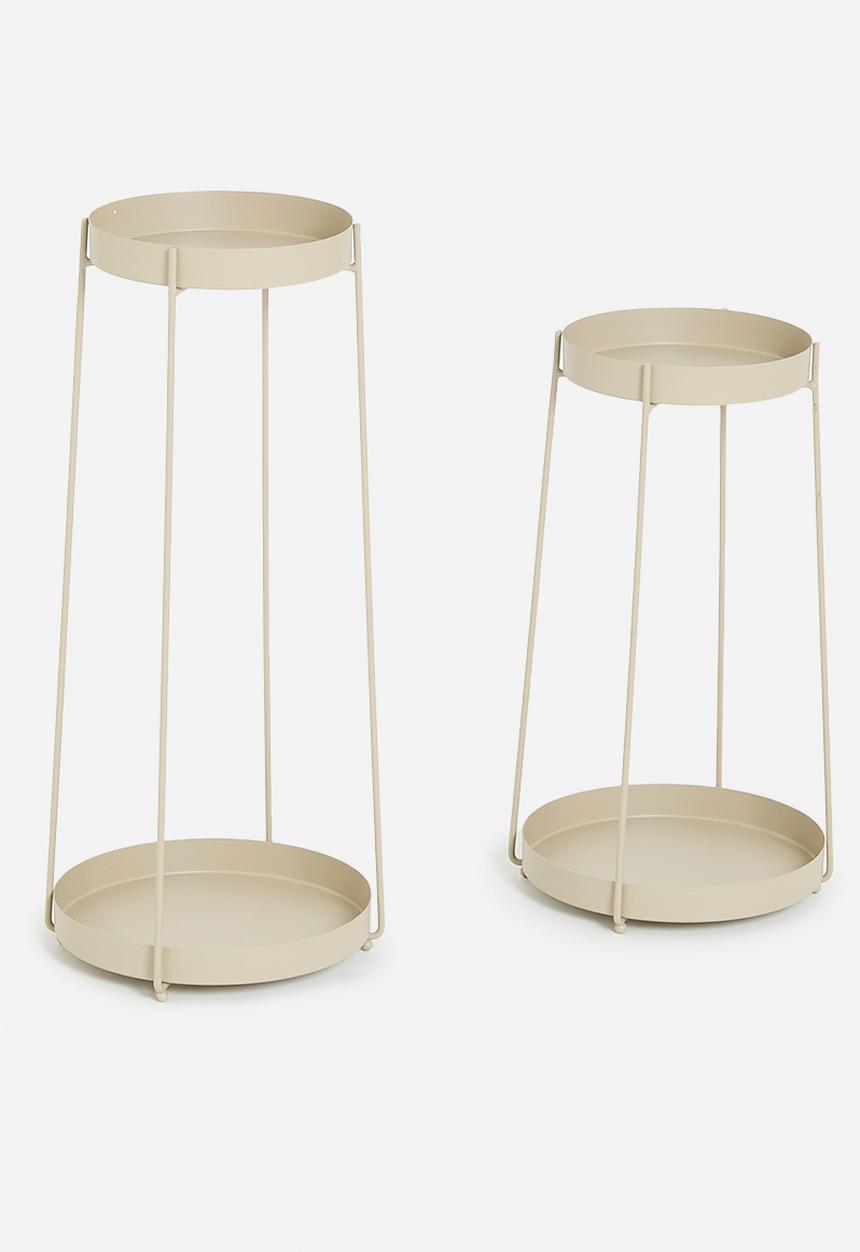H&S - Aria flowerpot stand set of 2 - neutral