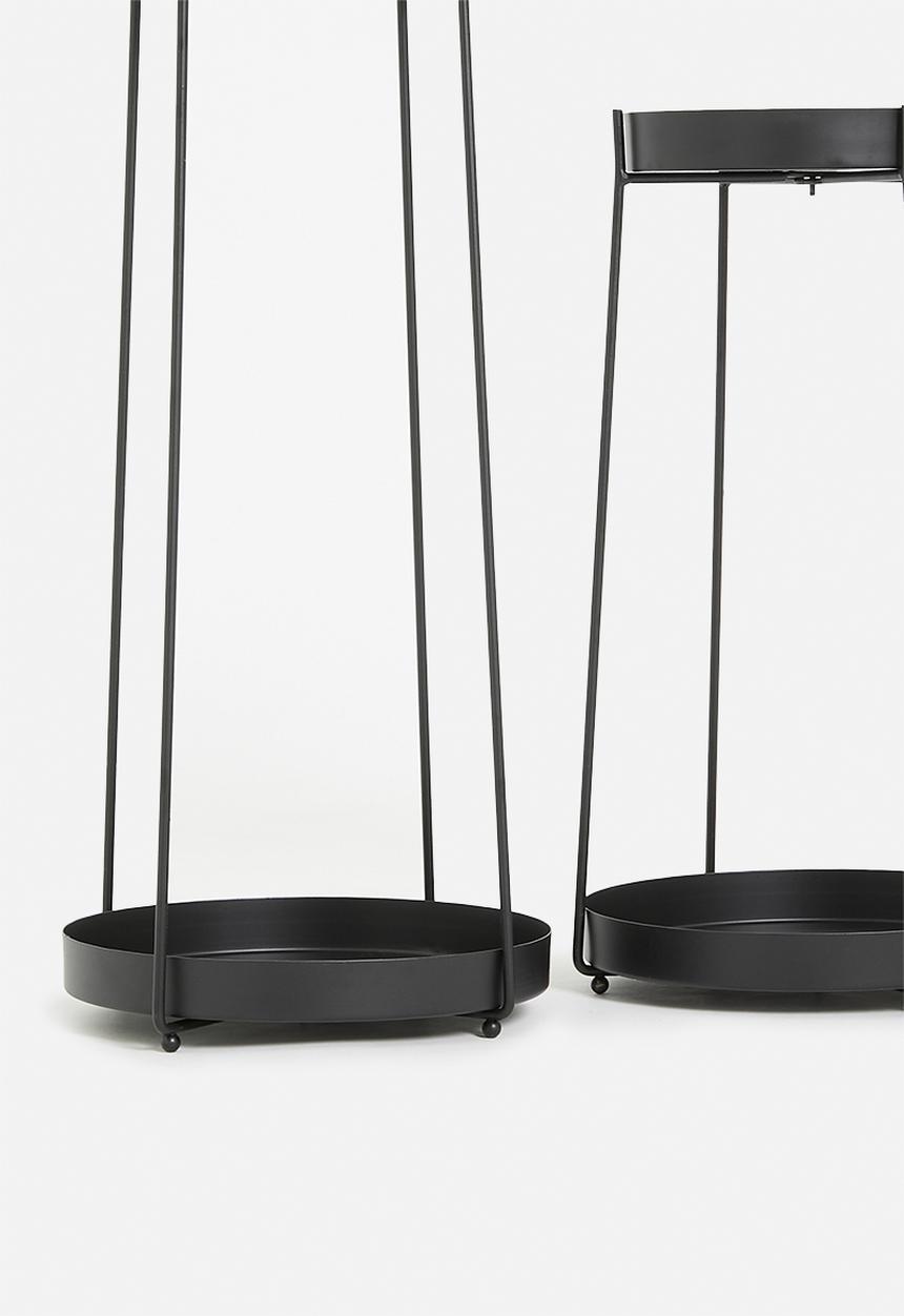 H&S - Aria flowerpot stand set of 2 - black