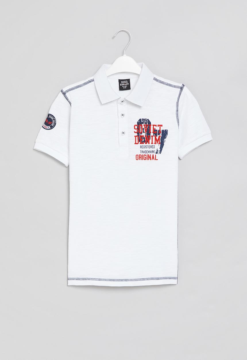 SOVIET - Short sleeve fashion golfer - white
