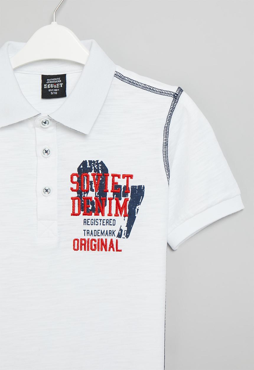 SOVIET - Short sleeve fashion golfer - white