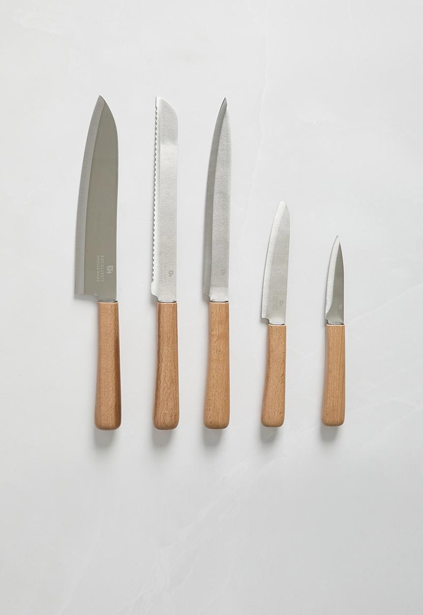 Excellent Houseware - Mrkt 5 piece knife set - natural