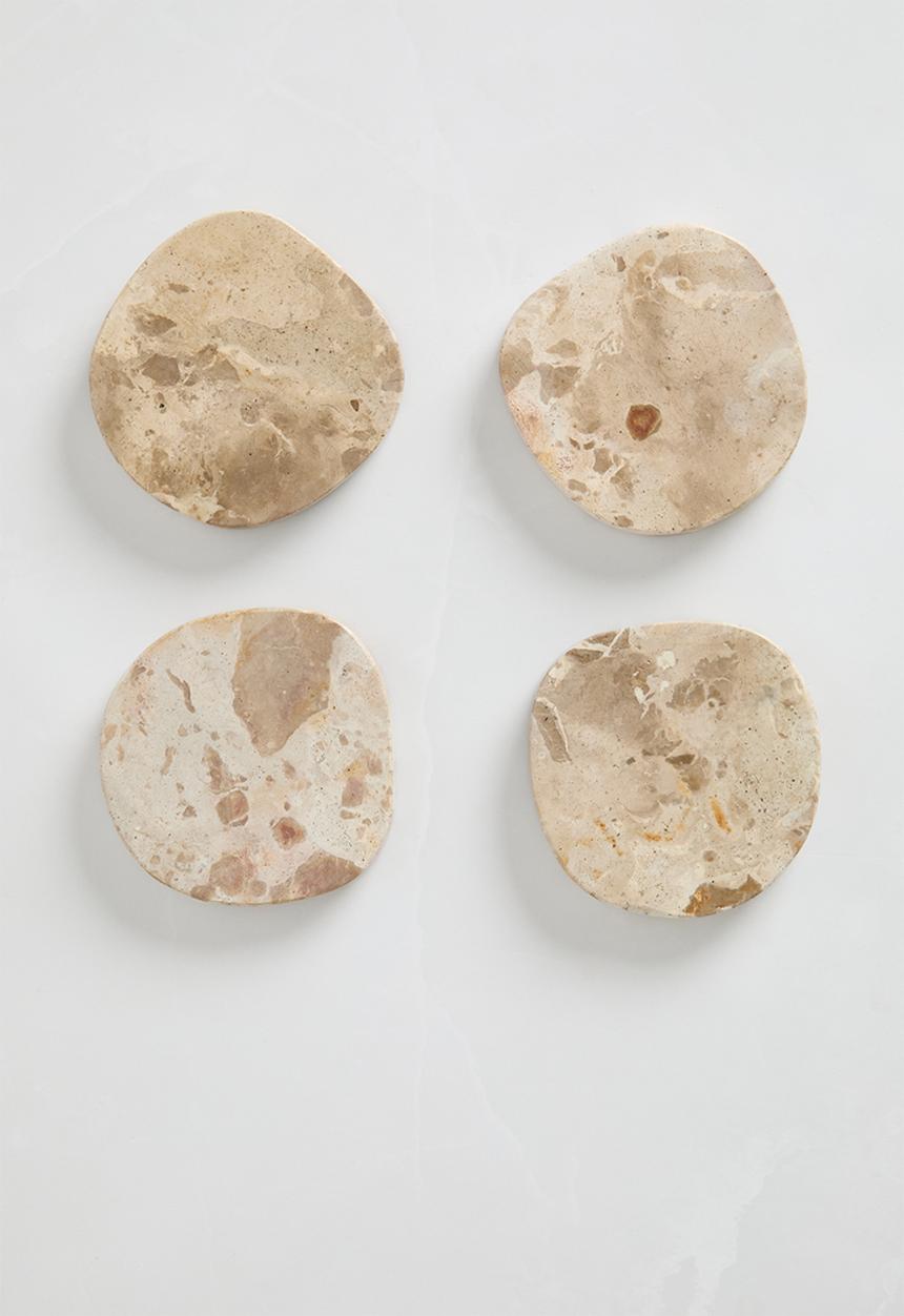 Sixth Floor - Chira marble coaster set of 4 - neutral