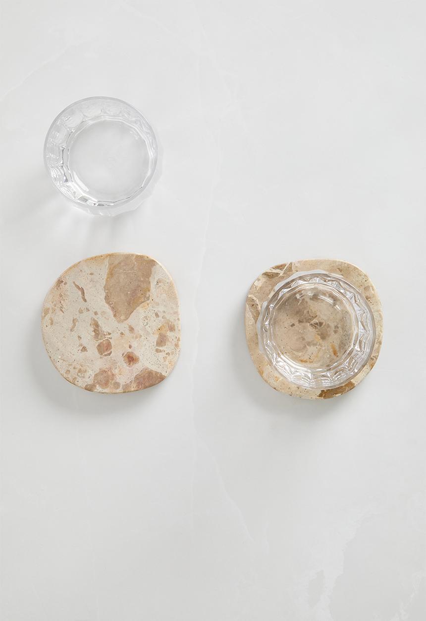 Sixth Floor - Chira marble coaster set of 4 - neutral