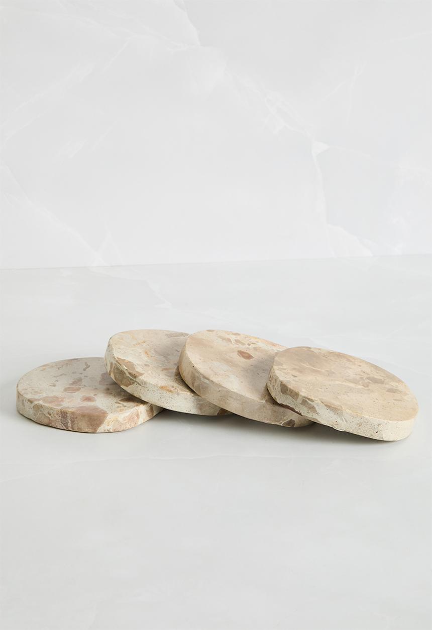 Sixth Floor - Chira marble coaster set of 4 - neutral
