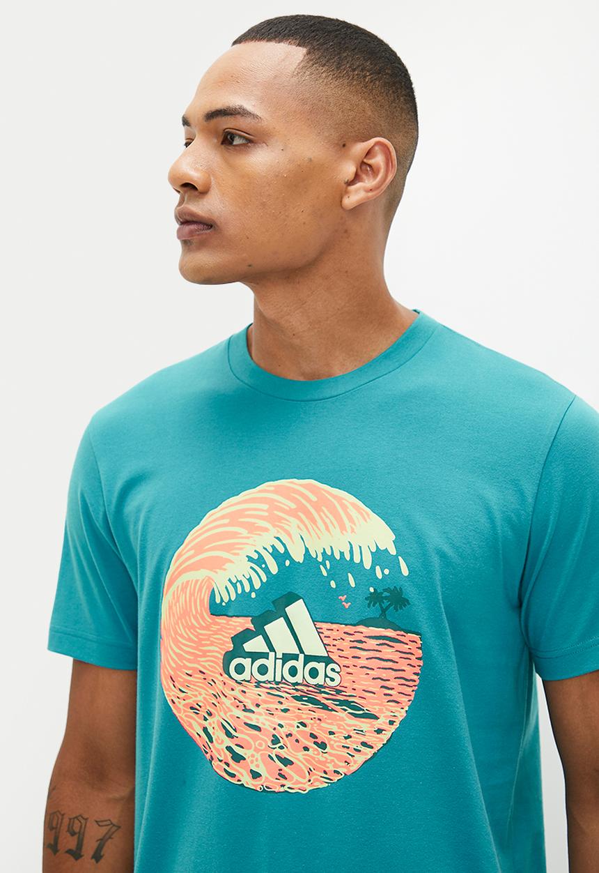 adidas Performance - M beach tee - teal