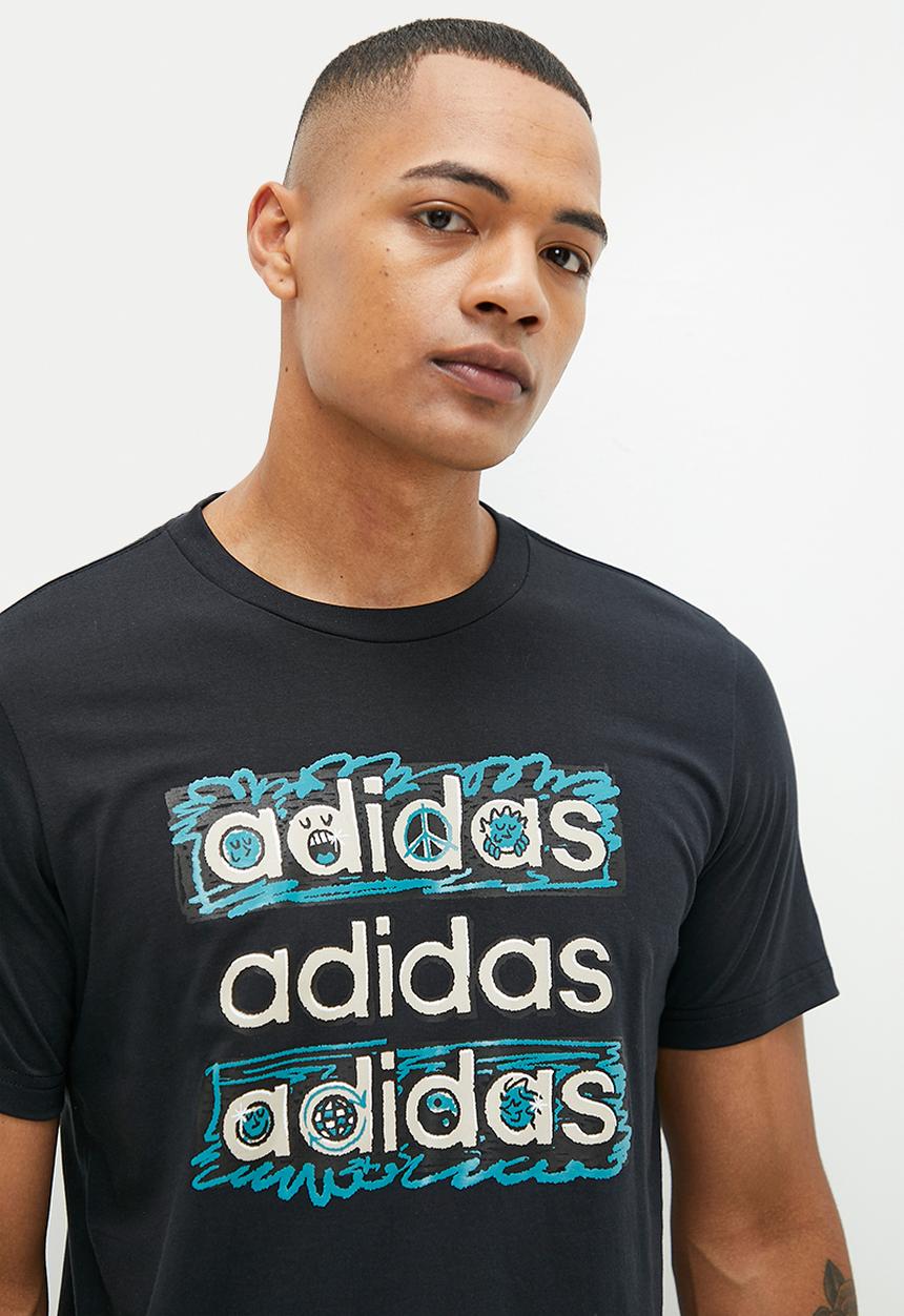 adidas Performance - M doodle mlt t - black
