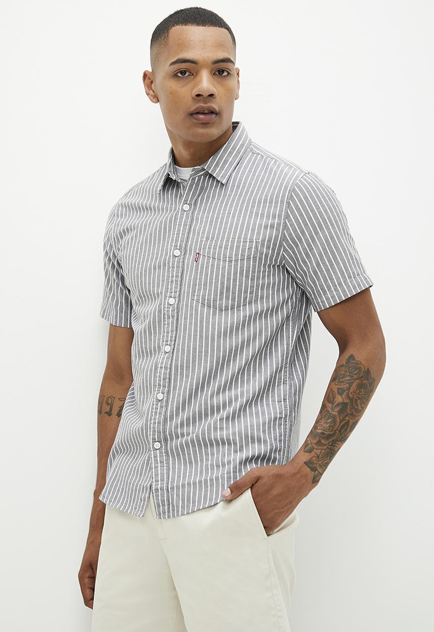 Levi’s® - Short sleeve 1 pocket standrd emil stripe dar - grey 