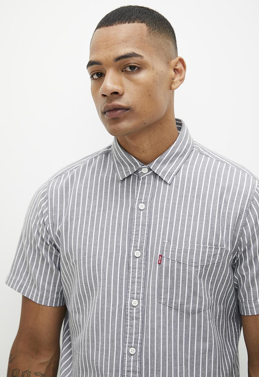 Levi’s® - Short sleeve 1 pocket standrd emil stripe dar - grey 