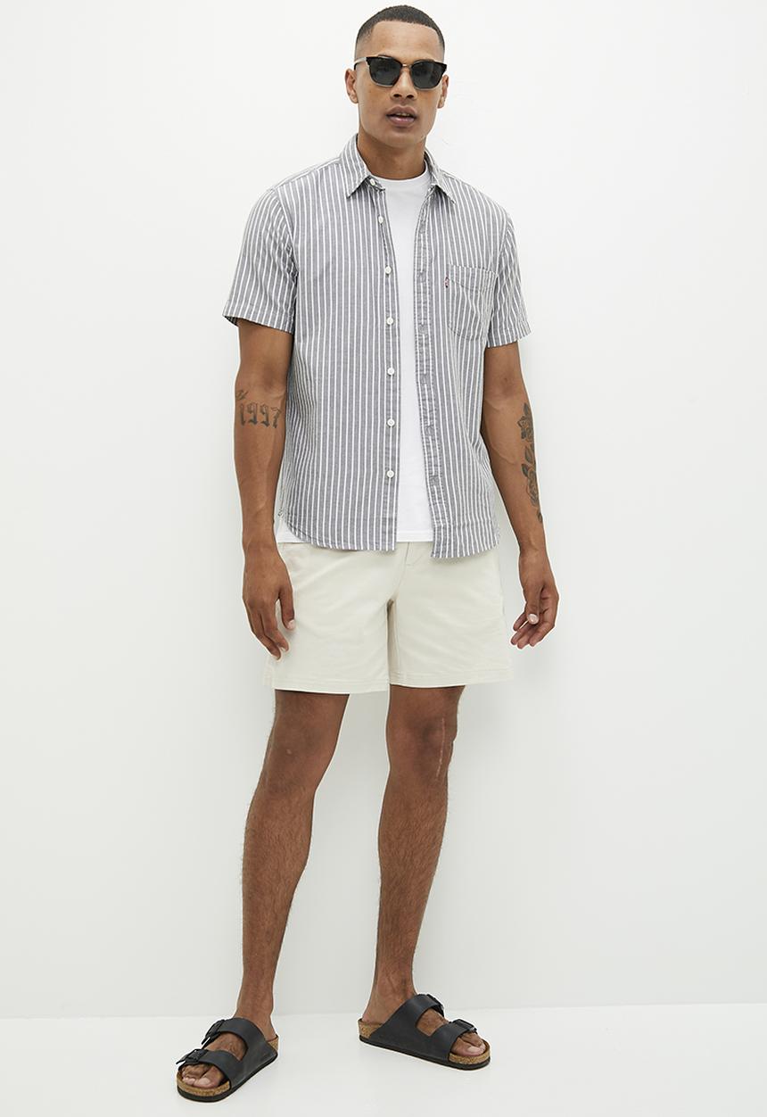 Levi’s® - Short sleeve 1 pocket standrd emil stripe dar - grey 