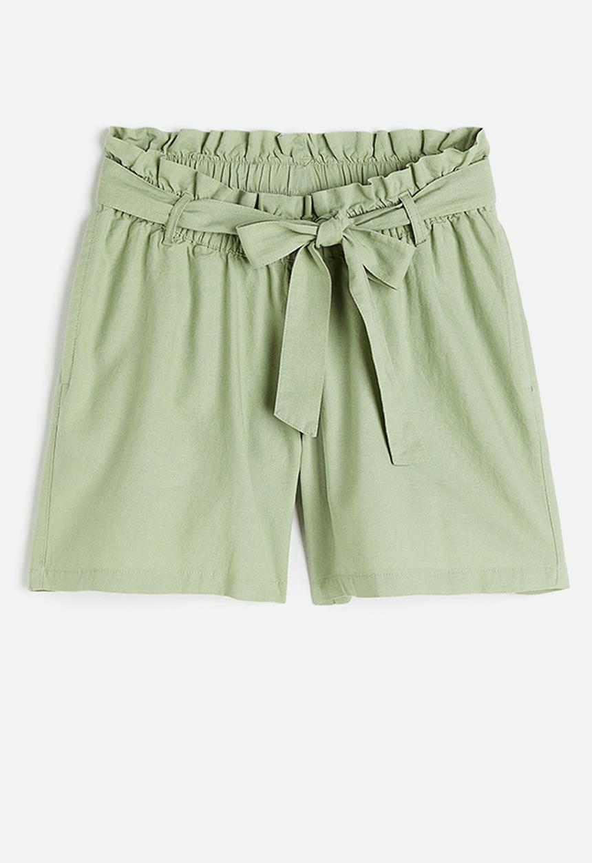 H&M - Mama before & after linen-blend shorts - pistachio green 