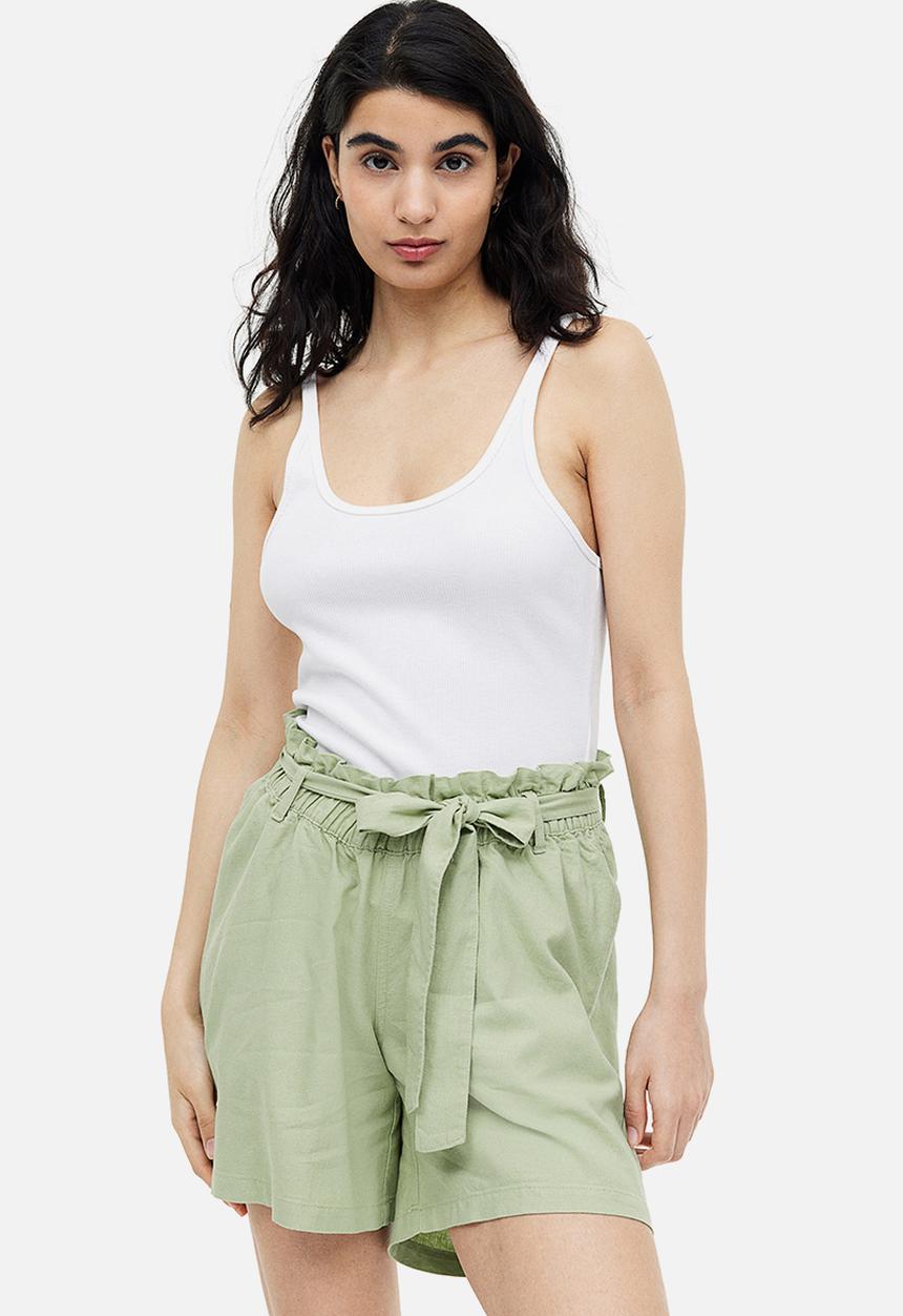 H&M - Mama before & after linen-blend shorts - pistachio green 