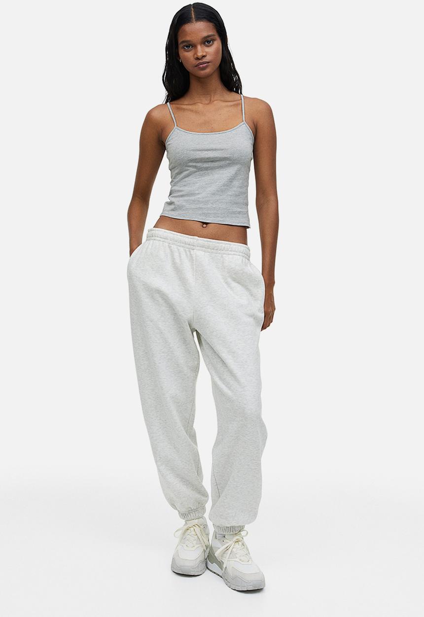 H&M - 2-pack strappy tops - light grey marl/white 