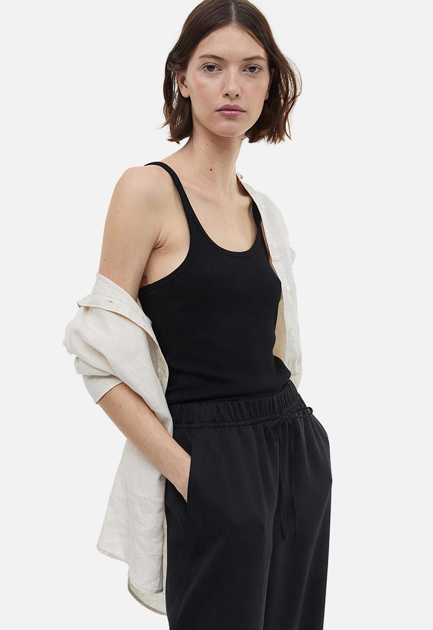 H&M - Lyocell-blend trousers - black