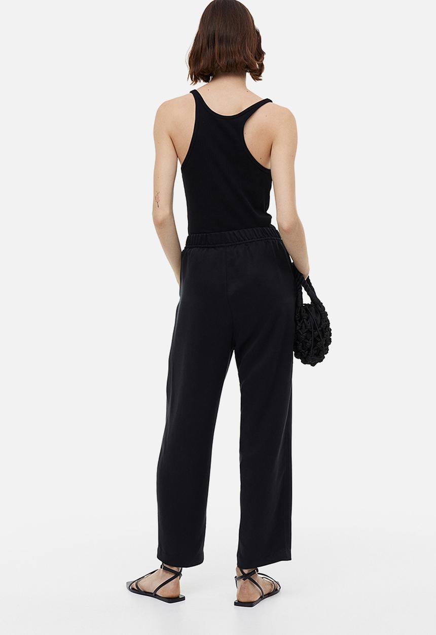 H&M - Lyocell-blend trousers - black