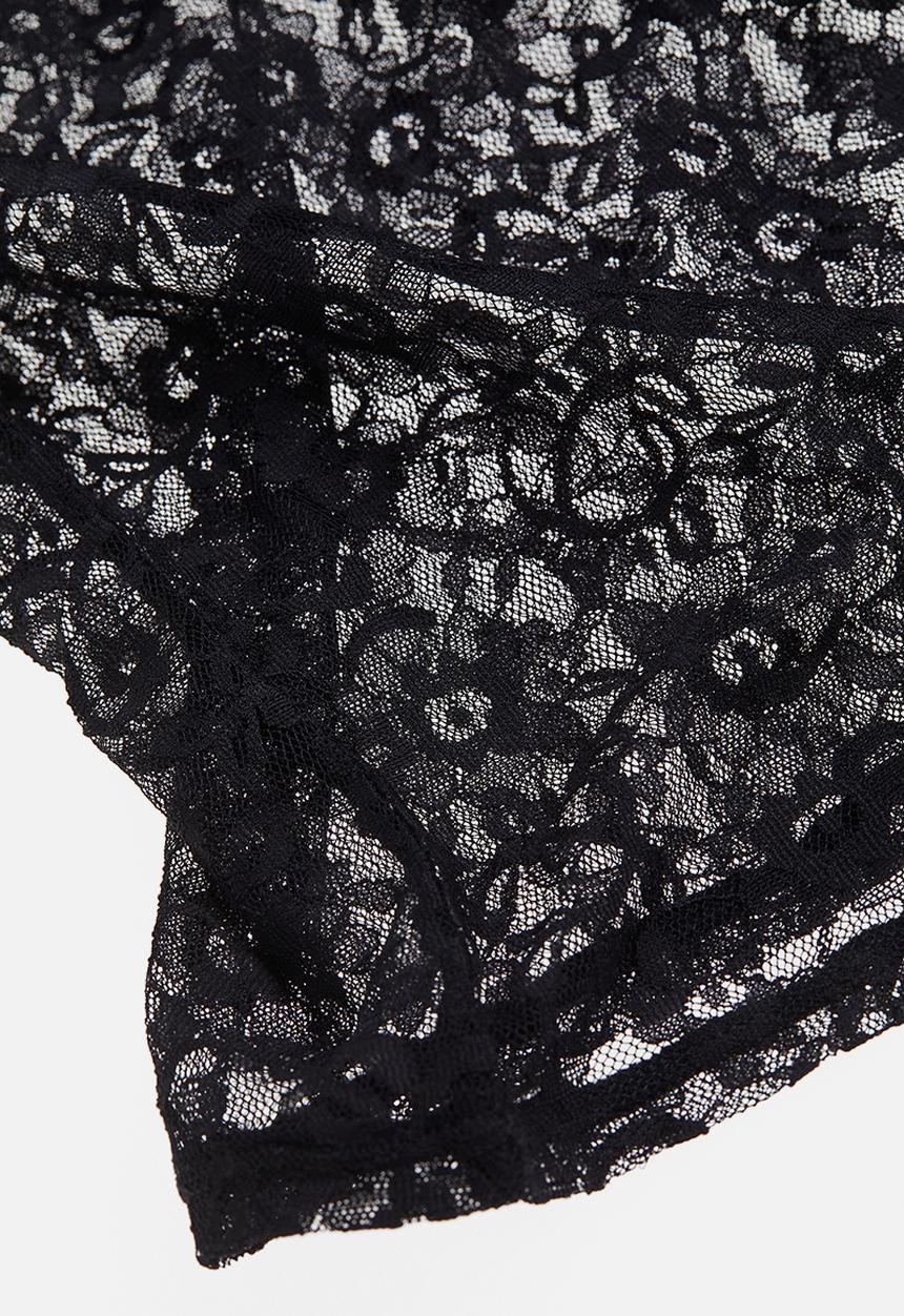 H&M - Sheer lace strappy top - black