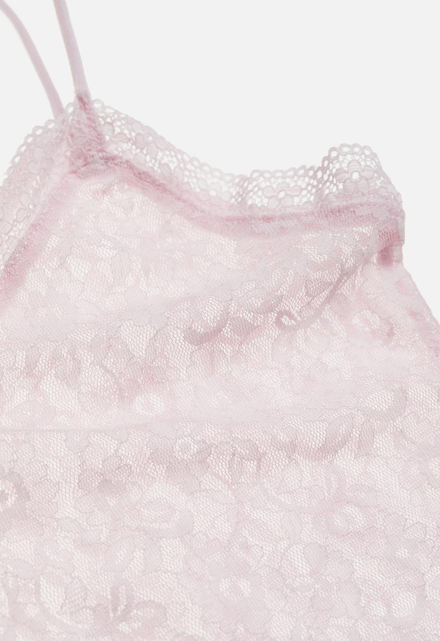 H&M - Sheer lace strappy top - pink