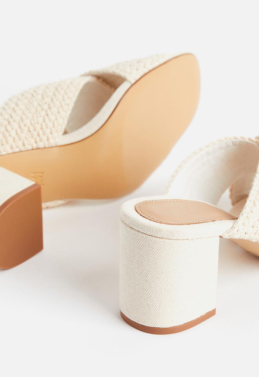 H&M - Crochet-detail mules - beige