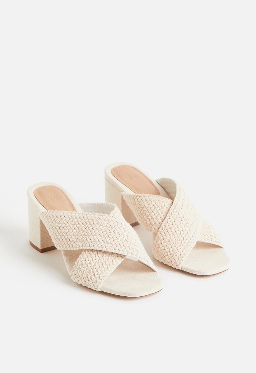 H&M - Crochet-detail mules - beige