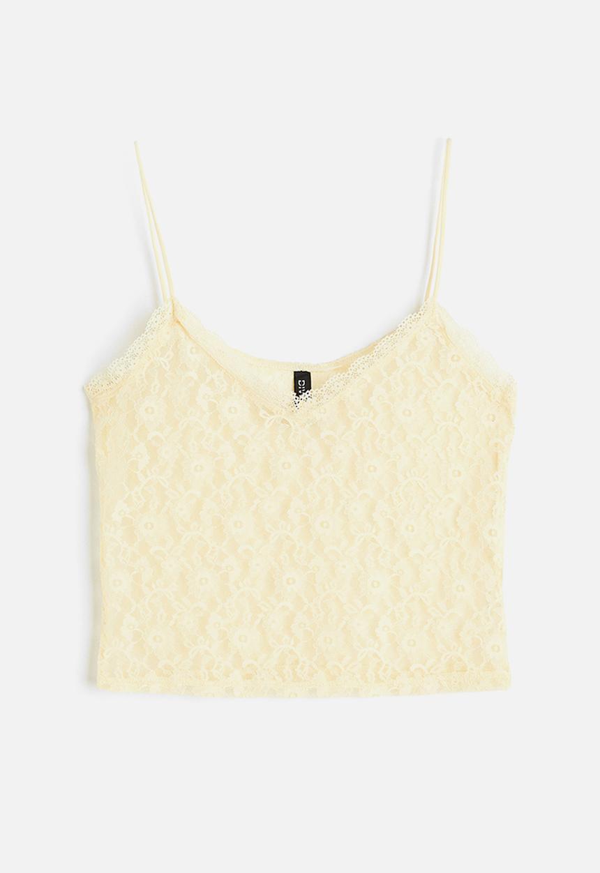 H&M - Sheer lace strappy top - yellow