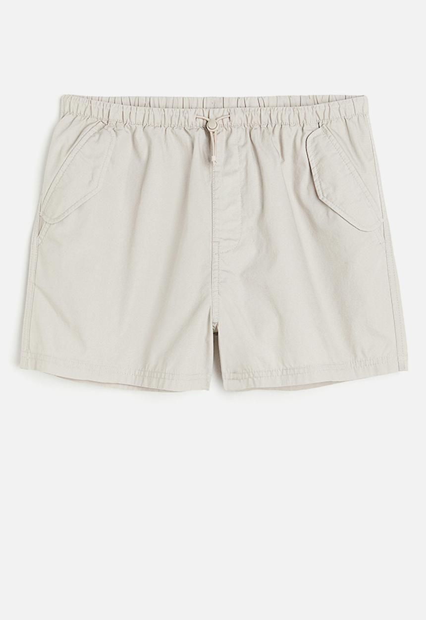 H&M - Cotton parachute shorts - greige 