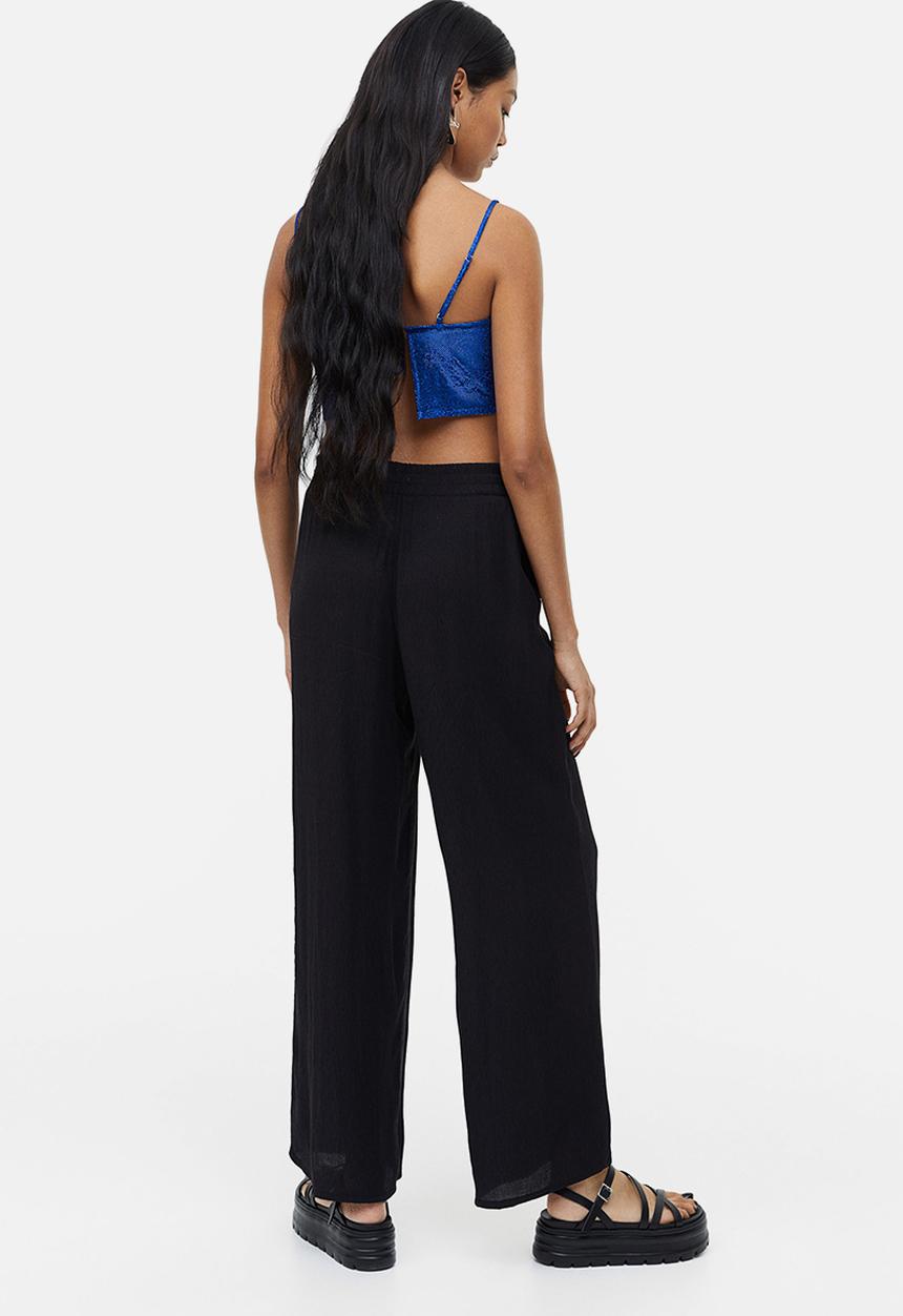 H&M - Crêpe pull-on trousers - black