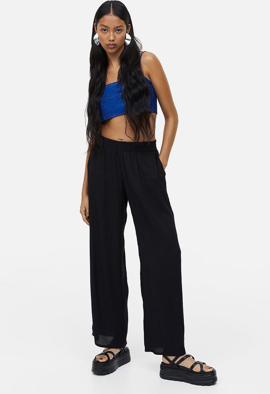 H&M - Crêpe pull-on trousers - black