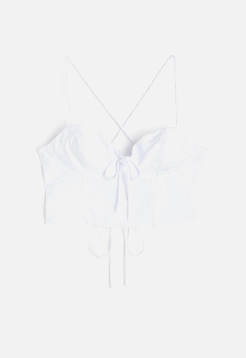 H&M - Cropped bustier top - white