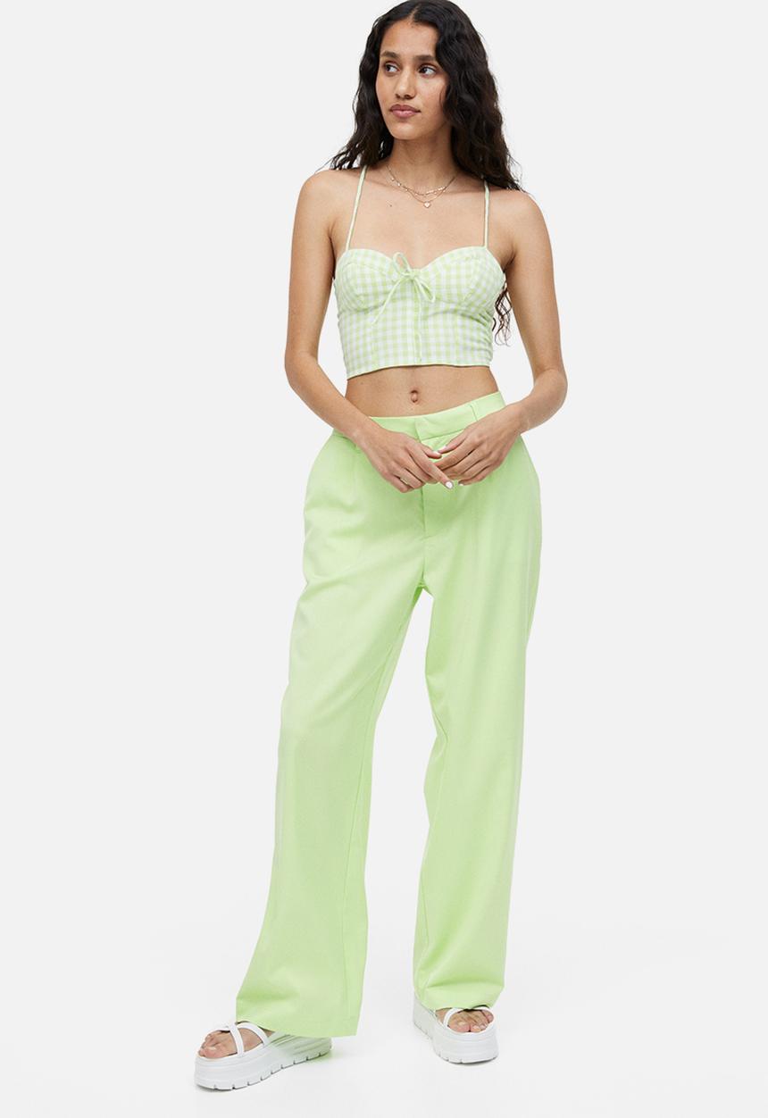 H&M - Cropped bustier top - green