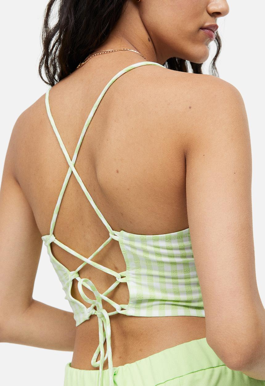 H&M - Cropped bustier top - green