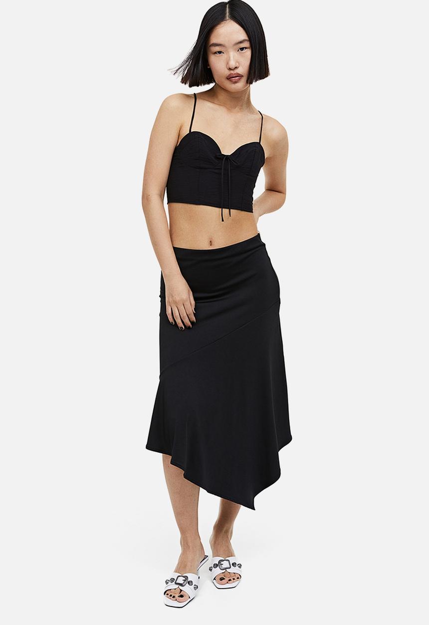 H&M - Cropped bustier top - black