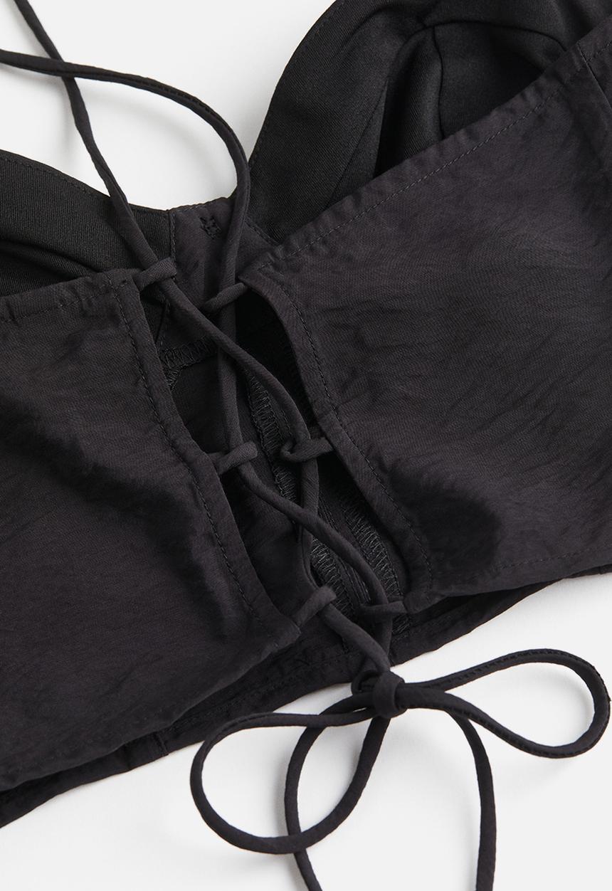 H&M - Cropped bustier top - black