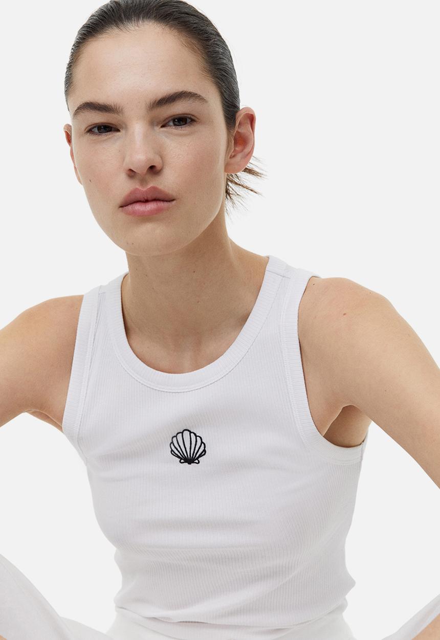 H&M - Ribbed vest top - white