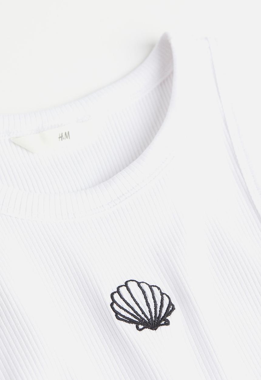 H&M - Ribbed vest top - white