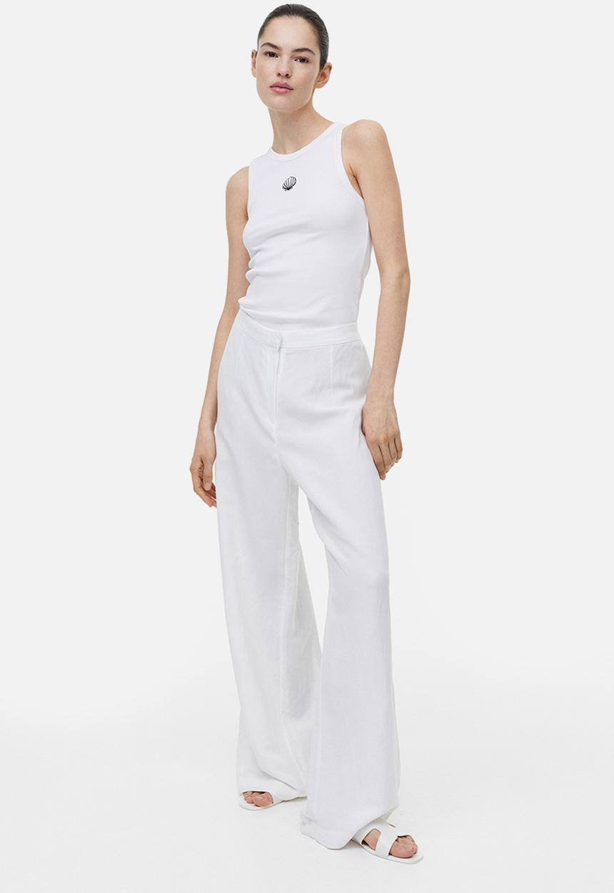 H&M - Ribbed vest top - white