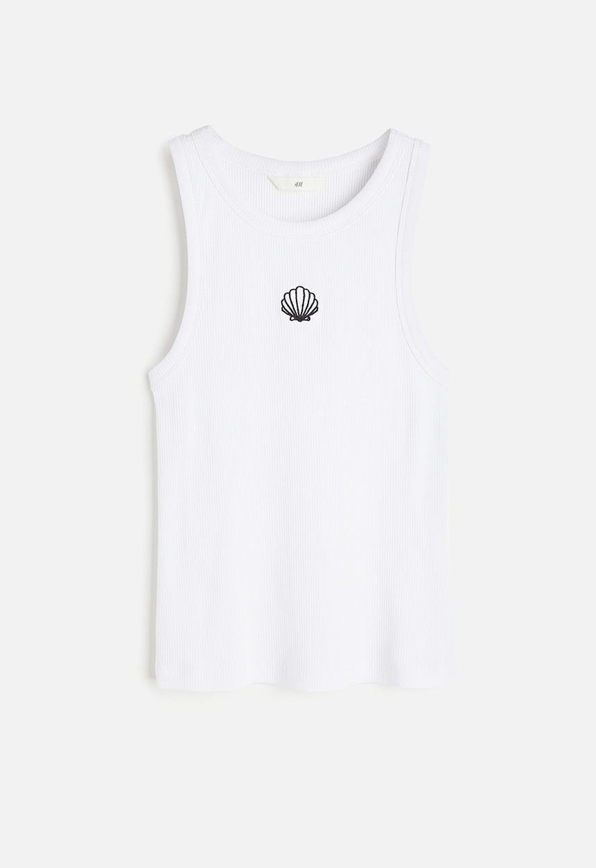 H&M - Ribbed vest top - white