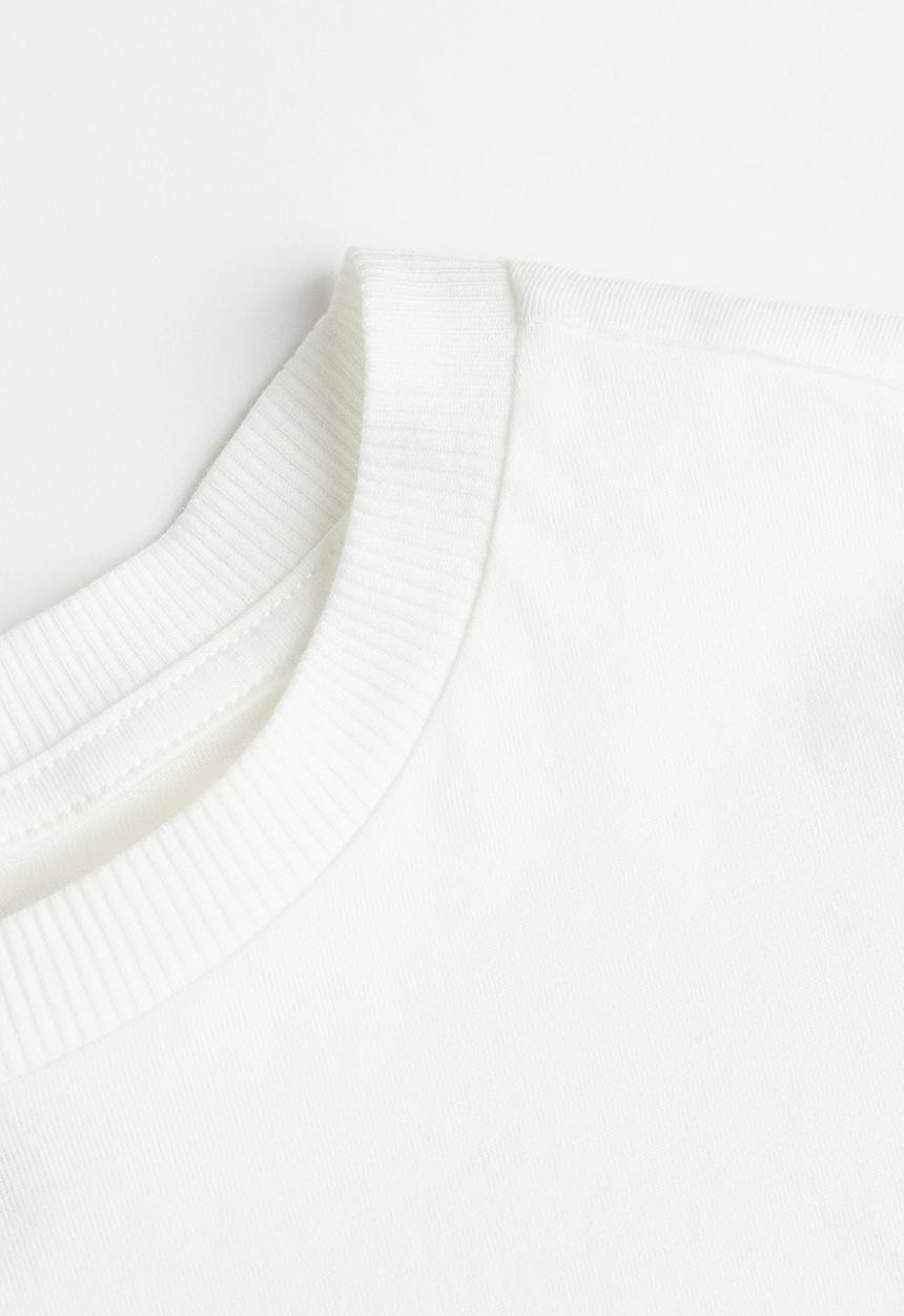 H&M - Cropped printed t-shirt - white