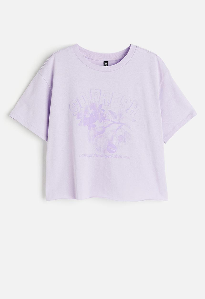 H&M - Cropped printed t-shirt - purple